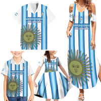 Argentina Football Custom Family Matching Summer Maxi Dress and Hawaiian Shirt Vamos La Albiceleste 2026 Version - Wonder Print Shop