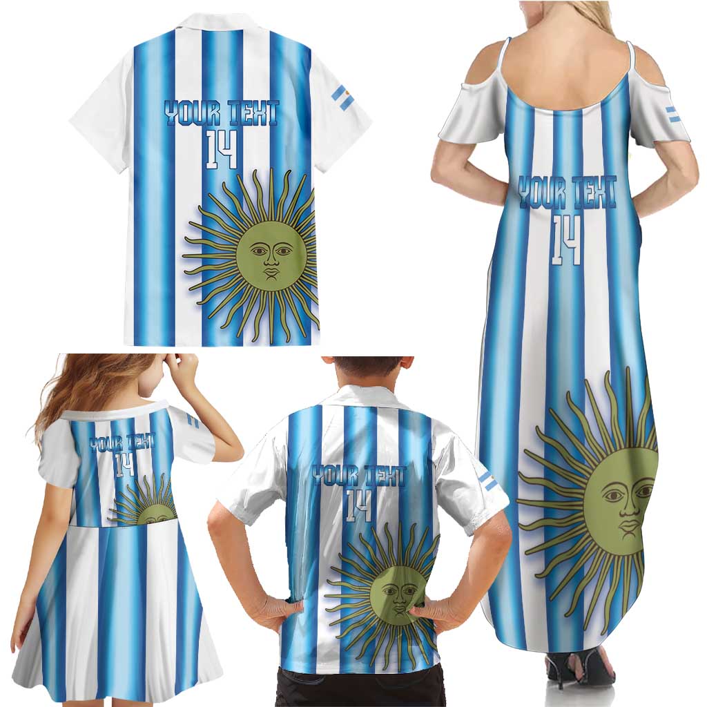 Argentina Football Custom Family Matching Summer Maxi Dress and Hawaiian Shirt Vamos La Albiceleste 2026 Version - Wonder Print Shop
