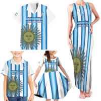 Argentina Football Custom Family Matching Tank Maxi Dress and Hawaiian Shirt Vamos La Albiceleste 2026 Version - Wonder Print Shop