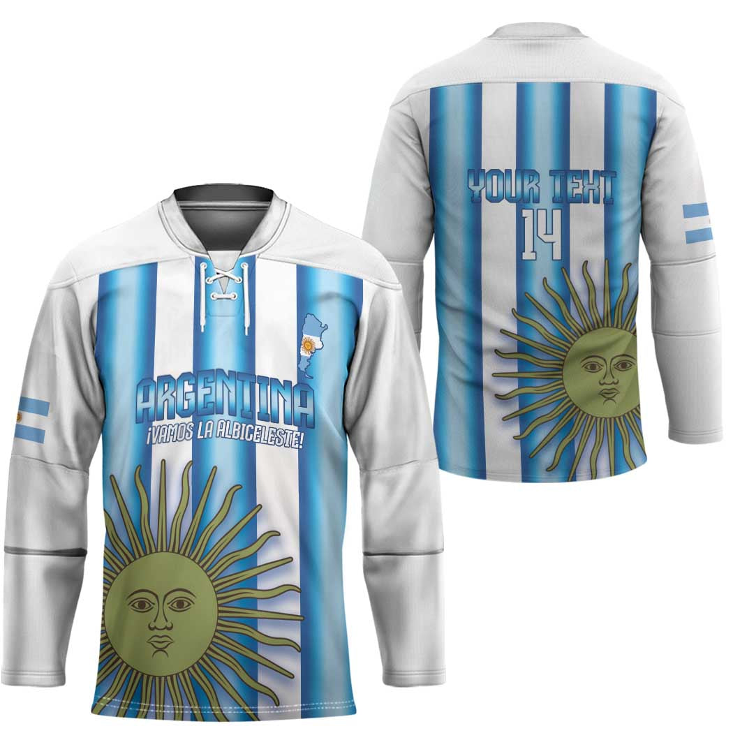 Argentina Football Custom Hockey Jersey Vamos La Albiceleste 2026 Version - Wonder Print Shop