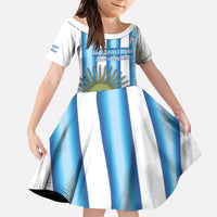 Argentina Football Custom Kid Short Sleeve Dress Vamos La Albiceleste 2026 Version - Wonder Print Shop