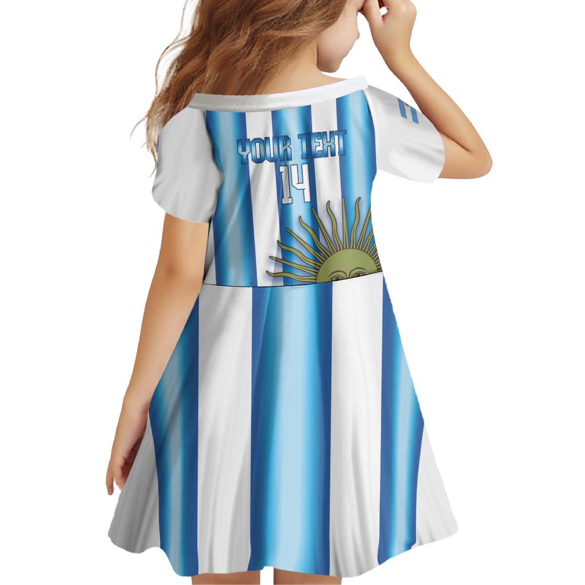 Argentina Football Custom Kid Short Sleeve Dress Vamos La Albiceleste 2026 Version - Wonder Print Shop