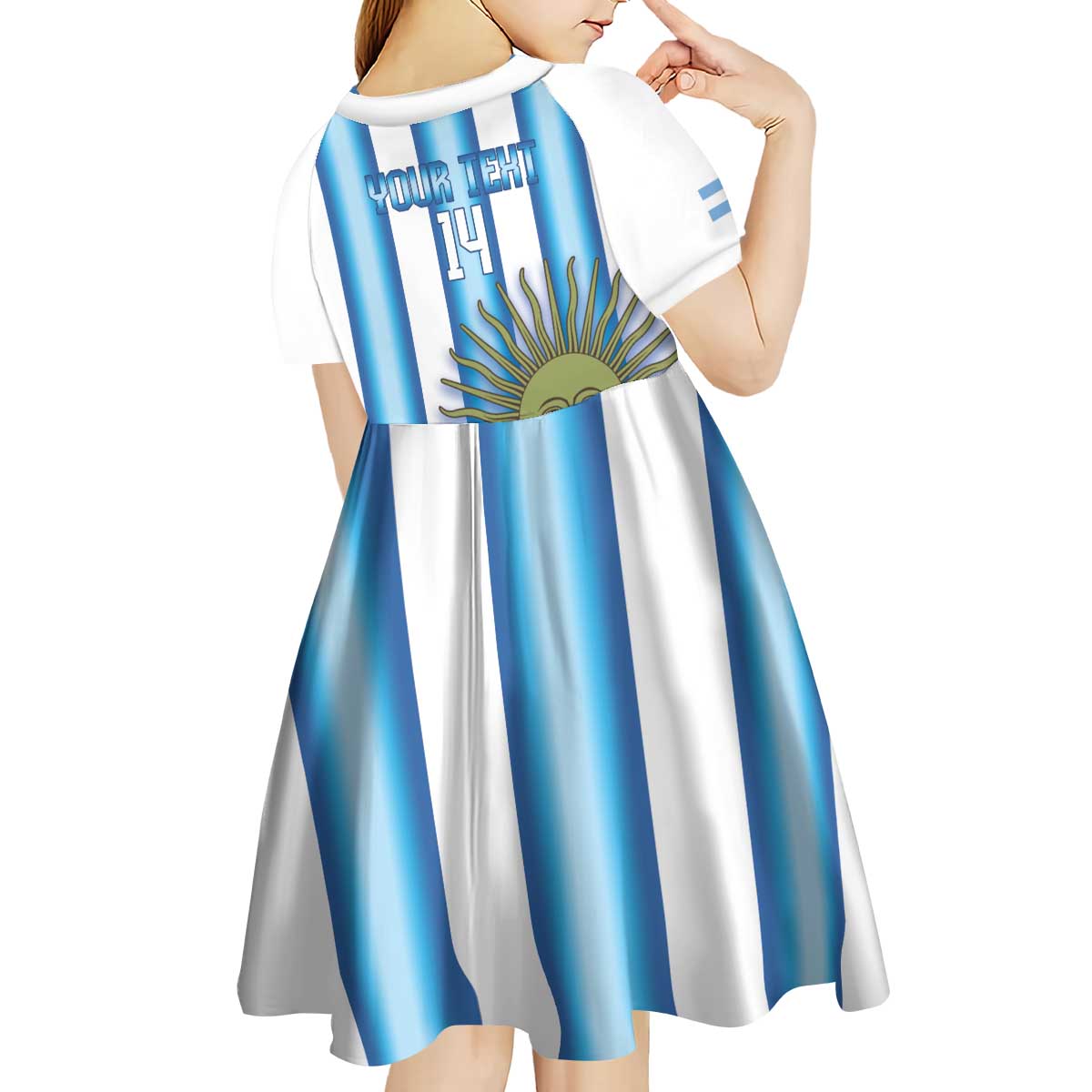Argentina Football Custom Kid Short Sleeve Dress Vamos La Albiceleste 2026 Version - Wonder Print Shop