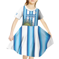 Argentina Football Custom Kid Short Sleeve Dress Vamos La Albiceleste 2026 Version - Wonder Print Shop