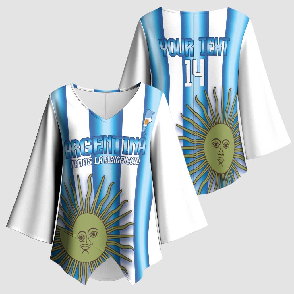 Argentina Football Custom Kimono Sleeve Blouse Vamos La Albiceleste 2026 Version - Wonder Print Shop