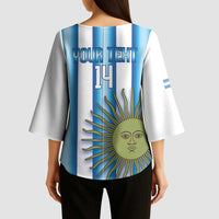 Argentina Football Custom Kimono Sleeve Blouse Vamos La Albiceleste 2026 Version - Wonder Print Shop