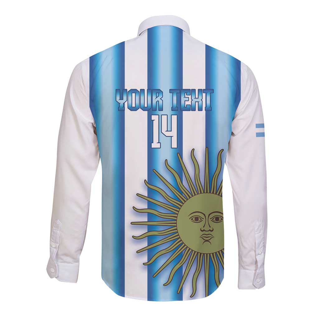 Argentina Football Custom Long Sleeve Button Shirt Vamos La Albiceleste 2026 Version - Wonder Print Shop