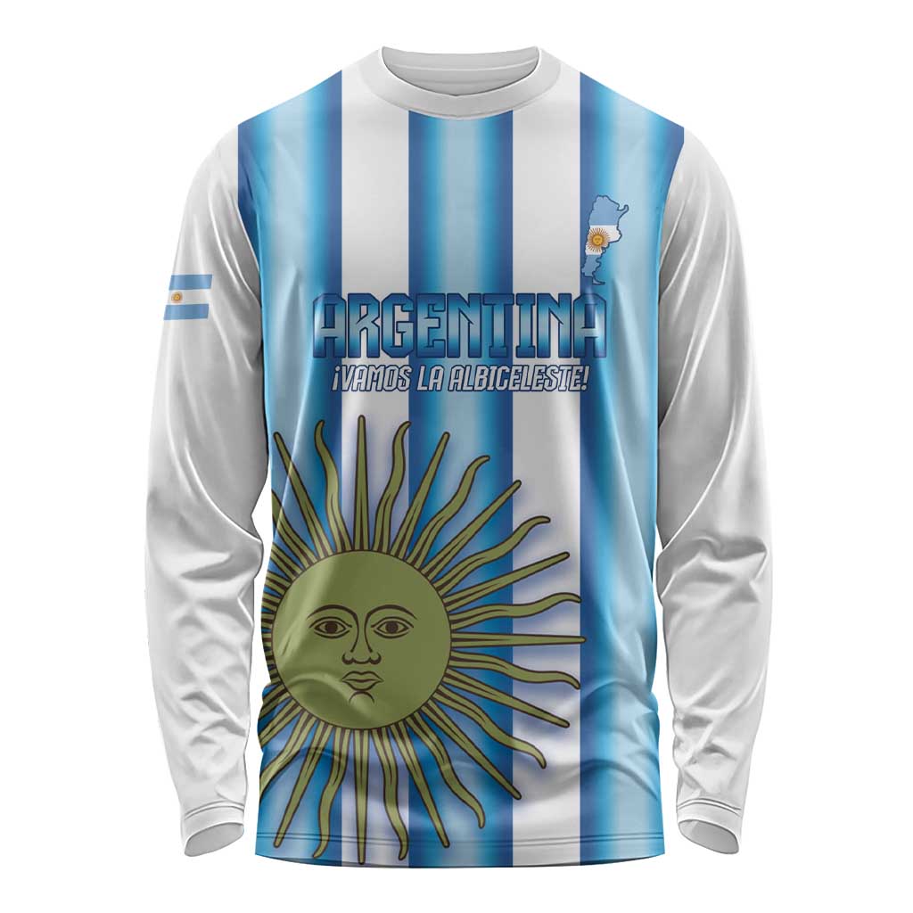 Argentina Football Custom Long Sleeve Shirt Vamos La Albiceleste 2026 Version - Wonder Print Shop