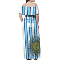 Argentina Football Custom Off Shoulder Maxi Dress Vamos La Albiceleste 2026 Version - Wonder Print Shop