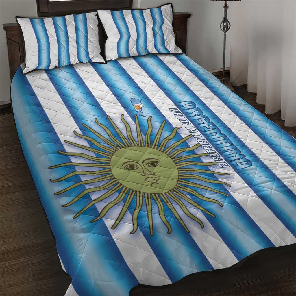 Argentina Football Quilt Bed Set Vamos La Albiceleste 2026 Version - Wonder Print Shop