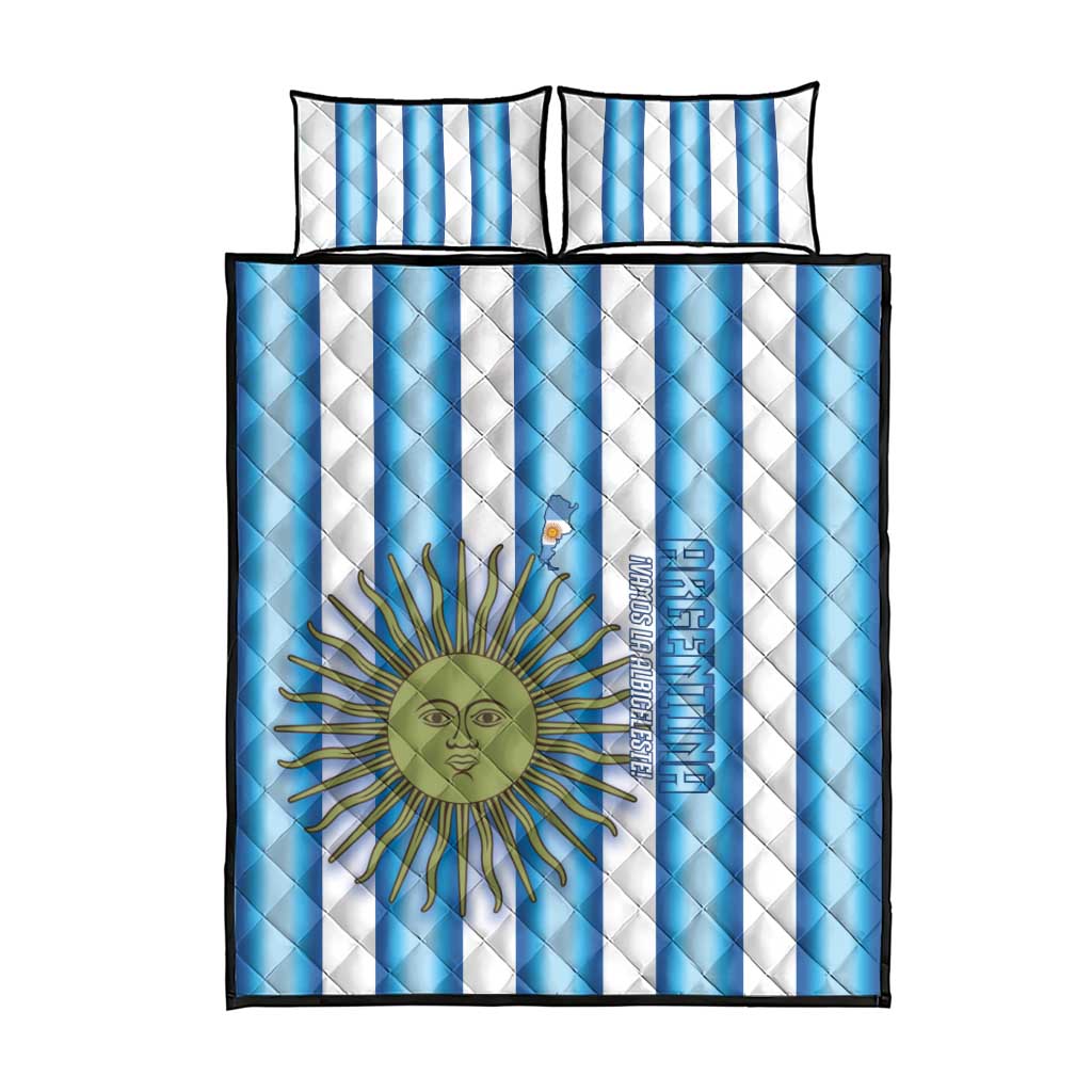 Argentina Football Quilt Bed Set Vamos La Albiceleste 2026 Version - Wonder Print Shop