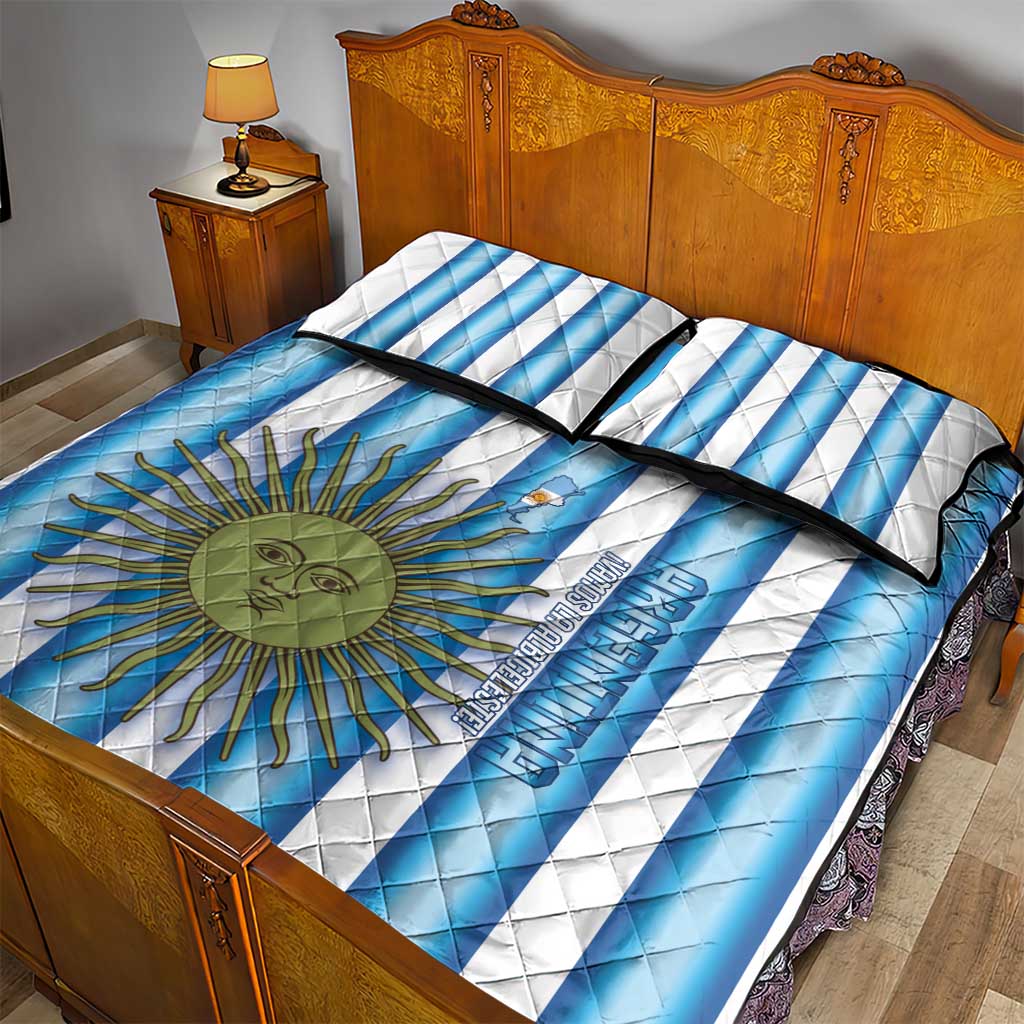 Argentina Football Quilt Bed Set Vamos La Albiceleste 2026 Version - Wonder Print Shop