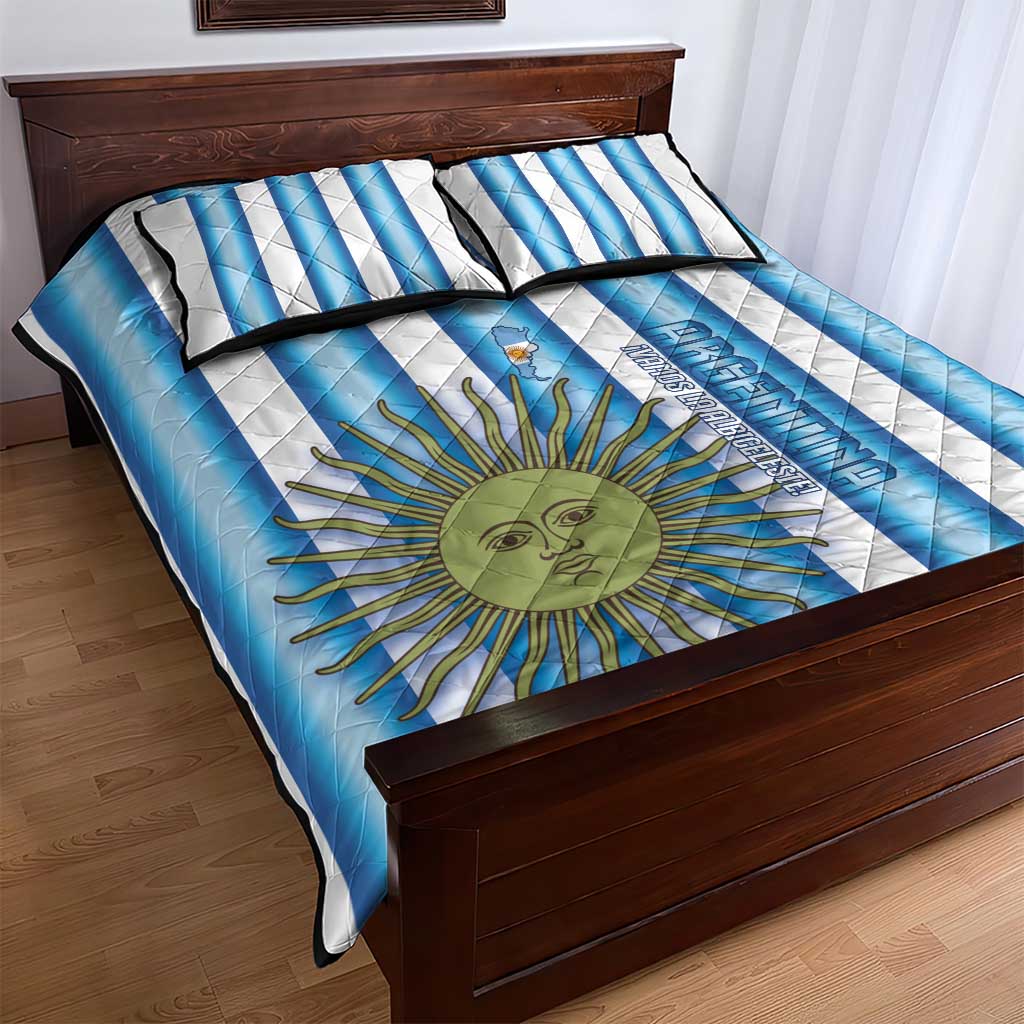 Argentina Football Quilt Bed Set Vamos La Albiceleste 2026 Version - Wonder Print Shop