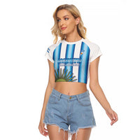 Argentina Football Custom Raglan Cropped T Shirt Vamos La Albiceleste 2026 Version - Wonder Print Shop