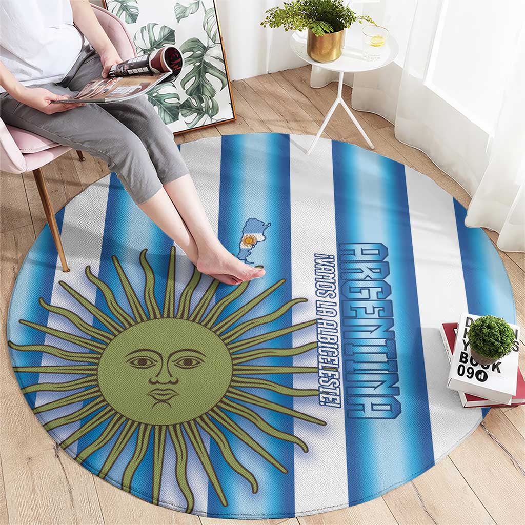 Argentina Football Round Carpet Vamos La Albiceleste 2026 Version - Wonder Print Shop