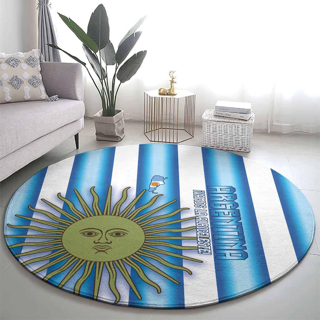 Argentina Football Round Carpet Vamos La Albiceleste 2026 Version - Wonder Print Shop