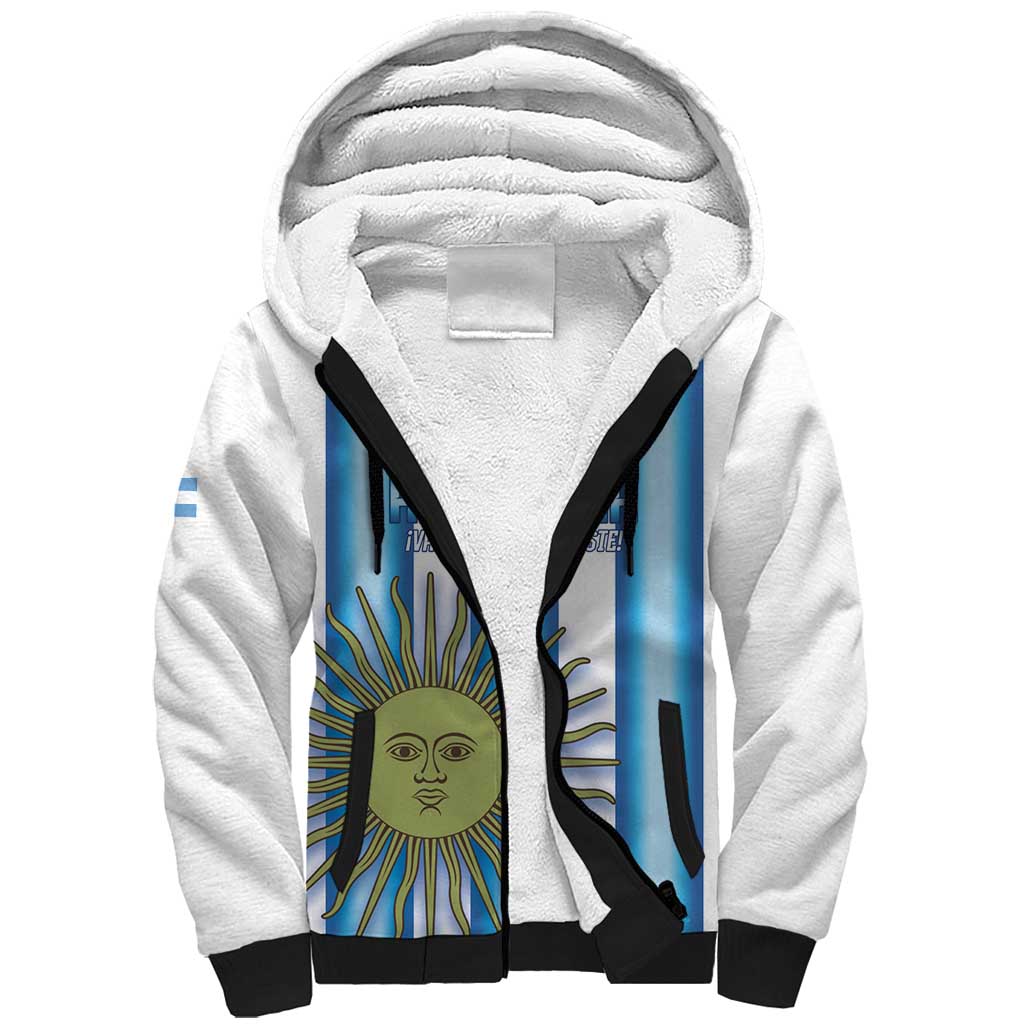 Argentina Football Custom Sherpa Hoodie Vamos La Albiceleste 2026 Version - Wonder Print Shop