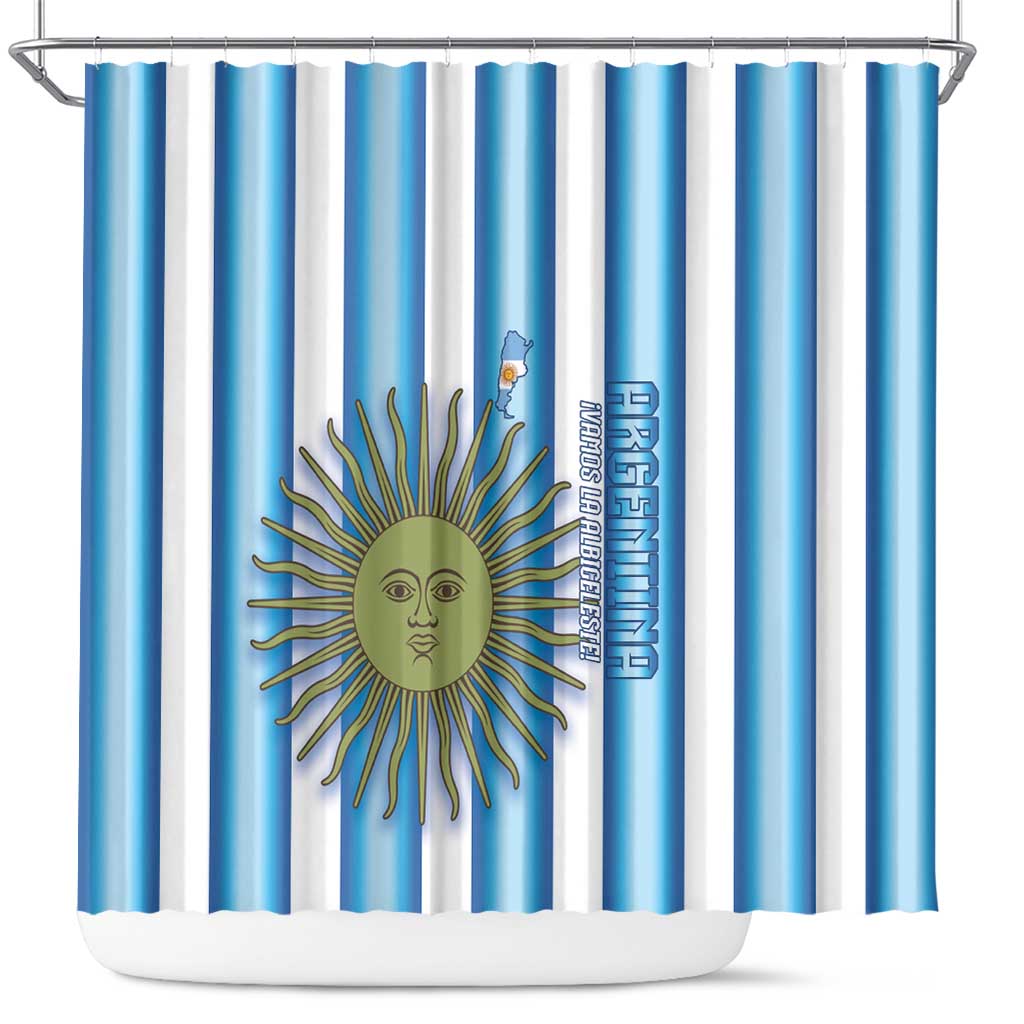 Argentina Football Shower Curtain Vamos La Albiceleste 2026 Version - Wonder Print Shop