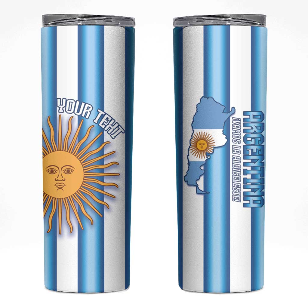 Argentina Football Custom Skinny Tumbler Vamos La Albiceleste 2026 Version - Wonder Print Shop
