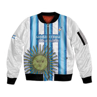 Argentina Football Custom Sleeve Zip Bomber Jacket Vamos La Albiceleste 2026 Version - Wonder Print Shop