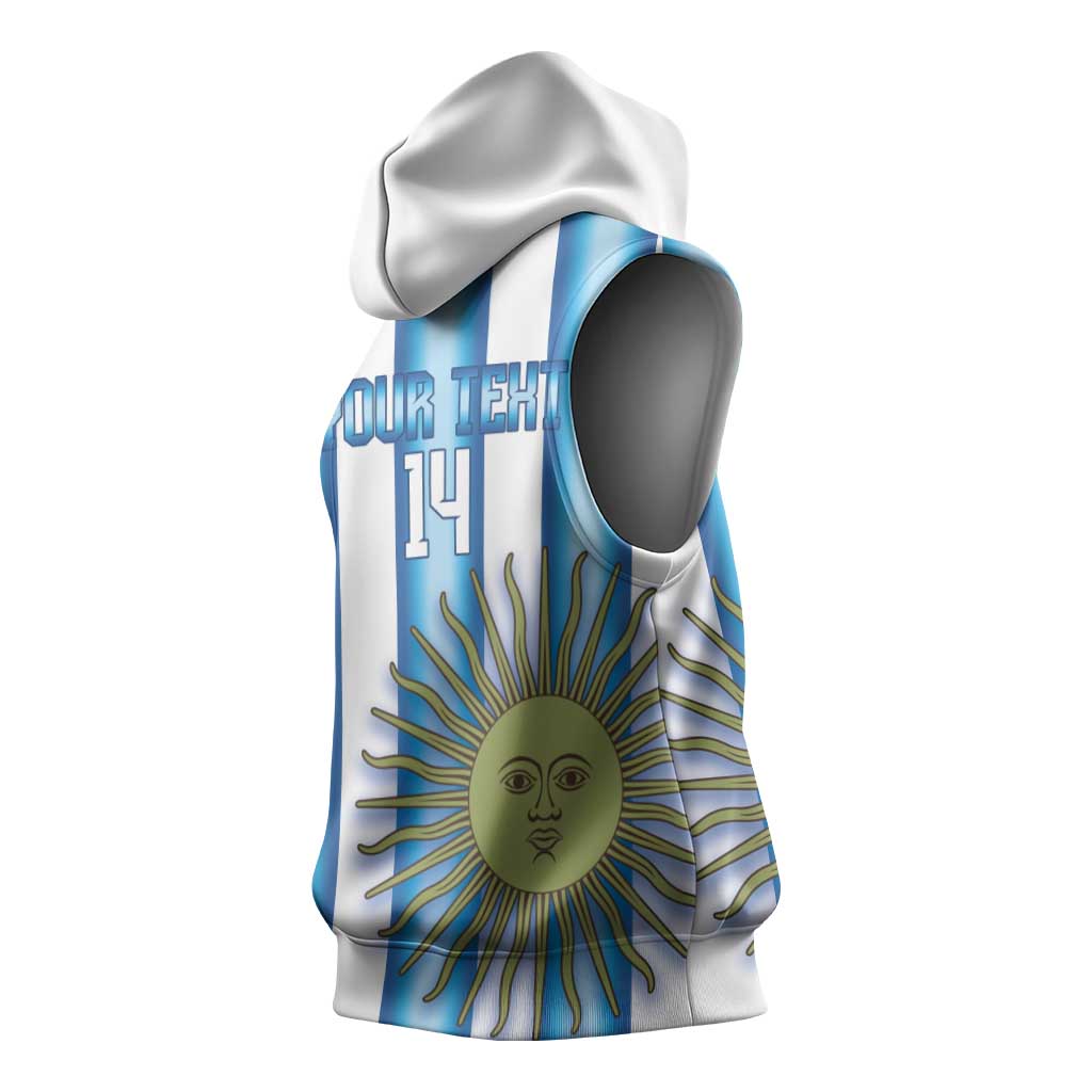 Argentina Football Custom Sleeveless Hoodie Vamos La Albiceleste 2026 Version - Wonder Print Shop