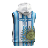 Argentina Football Custom Sleeveless Zip Hoodie Vamos La Albiceleste 2026 Version - Wonder Print Shop
