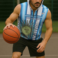 Argentina Football Custom Sleeveless Zip Hoodie Vamos La Albiceleste 2026 Version - Wonder Print Shop