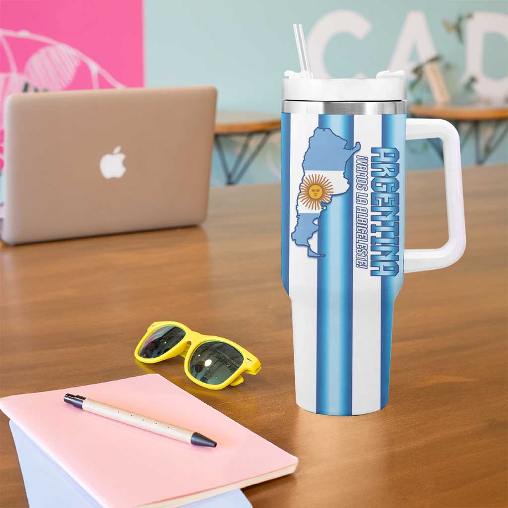 Argentina Football Custom Tumbler With Handle Vamos La Albiceleste 2026 Version - Wonder Print Shop