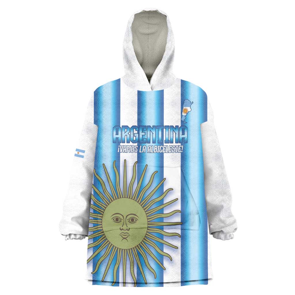 Argentina Football Custom Wearable Blanket Hoodie Vamos La Albiceleste 2026 Version - Wonder Print Shop
