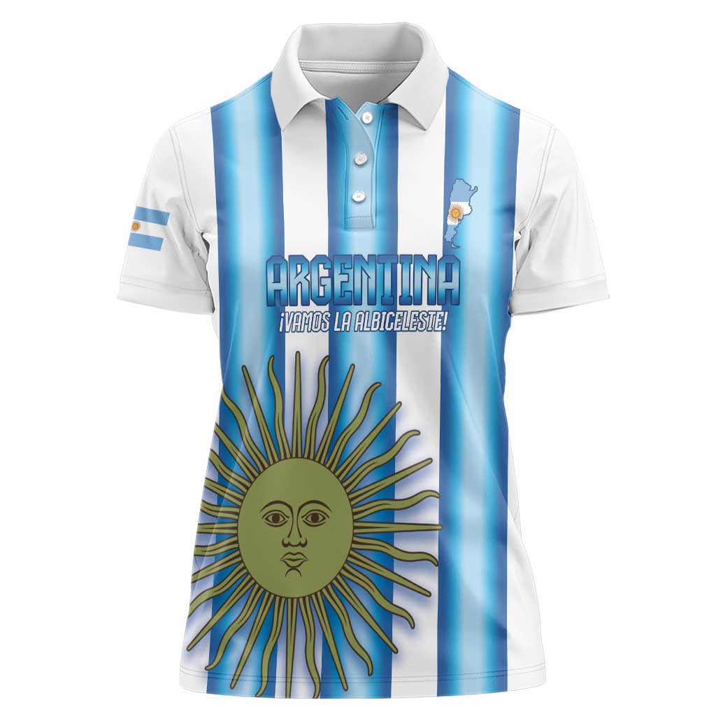 Argentina Football Custom Women Polo Shirt Vamos La Albiceleste 2026 Version - Wonder Print Shop