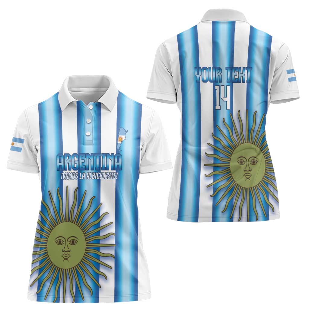 Argentina Football Custom Women Polo Shirt Vamos La Albiceleste 2026 Version - Wonder Print Shop