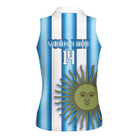 Argentina Football Custom Women Sleeveless Polo Shirt Vamos La Albiceleste 2026 Version - Wonder Print Shop