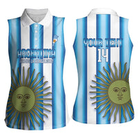Argentina Football Custom Women Sleeveless Polo Shirt Vamos La Albiceleste 2026 Version - Wonder Print Shop