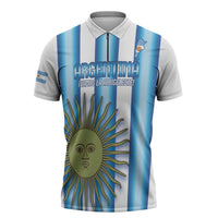 Argentina Football Custom Zipper Polo Shirt Vamos La Albiceleste 2026 Version - Wonder Print Shop