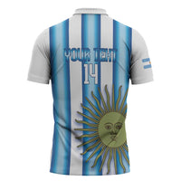 Argentina Football Custom Zipper Polo Shirt Vamos La Albiceleste 2026 Version - Wonder Print Shop