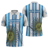 Argentina Football Custom Zipper Polo Shirt Vamos La Albiceleste 2026 Version - Wonder Print Shop