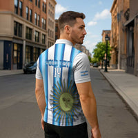 Argentina Football Custom Zipper Polo Shirt Vamos La Albiceleste 2026 Version - Wonder Print Shop