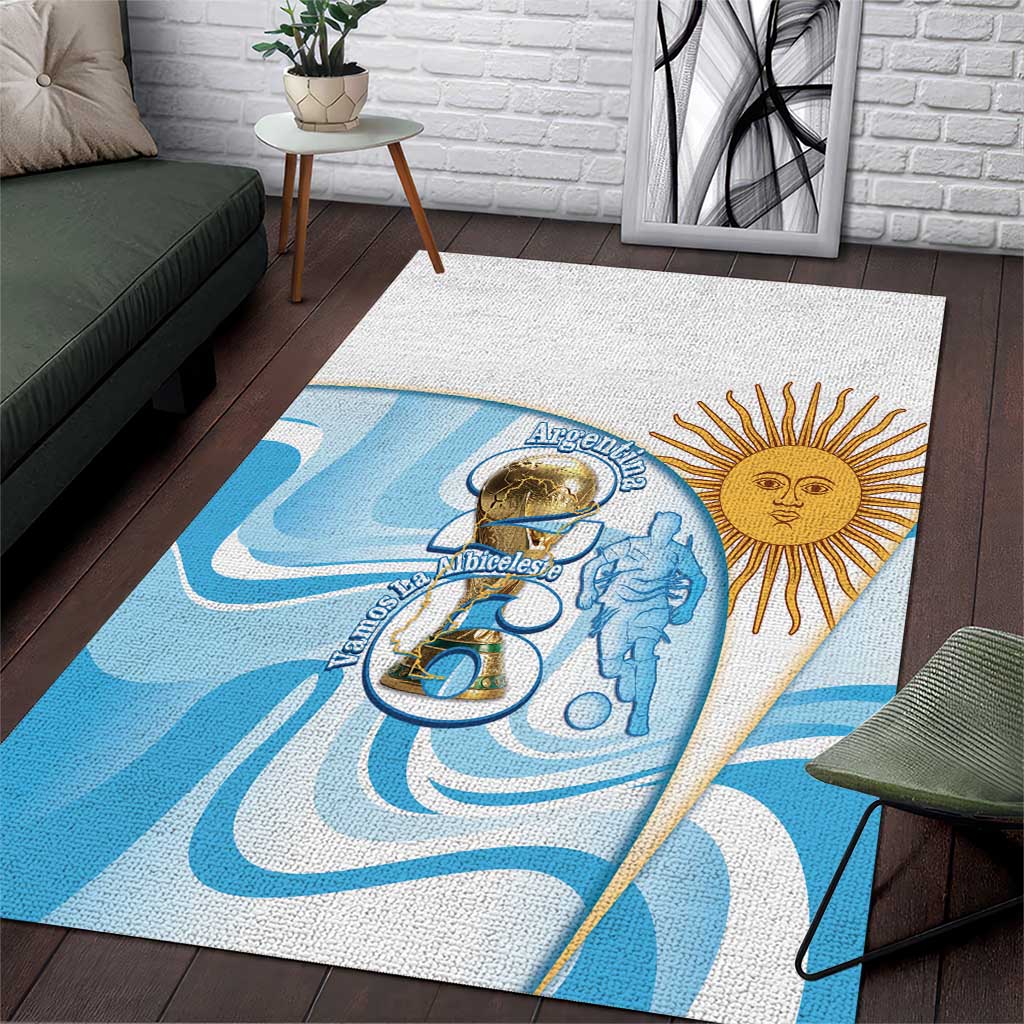 Argentina Football Area Rug 2026 Trophy Vamos La Albiceleste - Wonder Print Shop