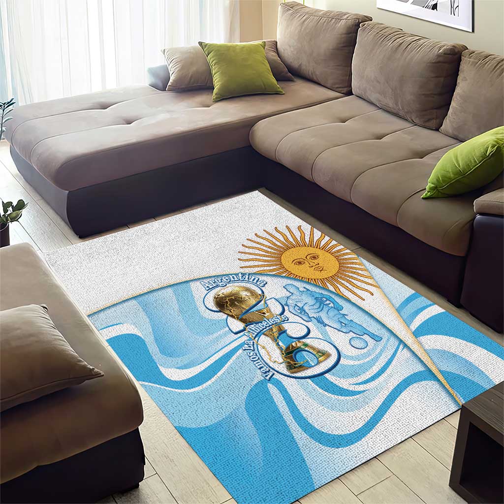 Argentina Football Area Rug 2026 Trophy Vamos La Albiceleste - Wonder Print Shop