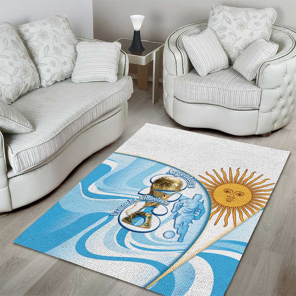 Argentina Football Area Rug 2026 Trophy Vamos La Albiceleste - Wonder Print Shop