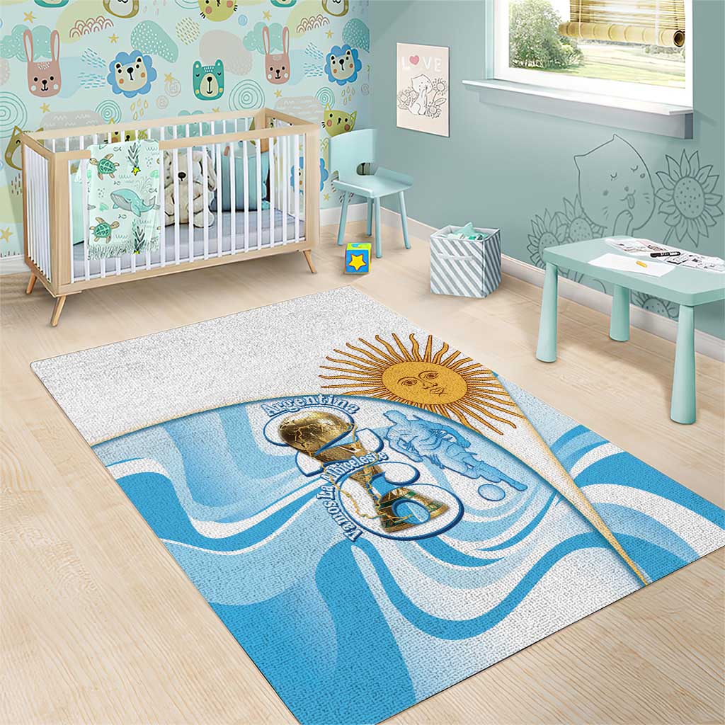 Argentina Football Area Rug 2026 Trophy Vamos La Albiceleste - Wonder Print Shop