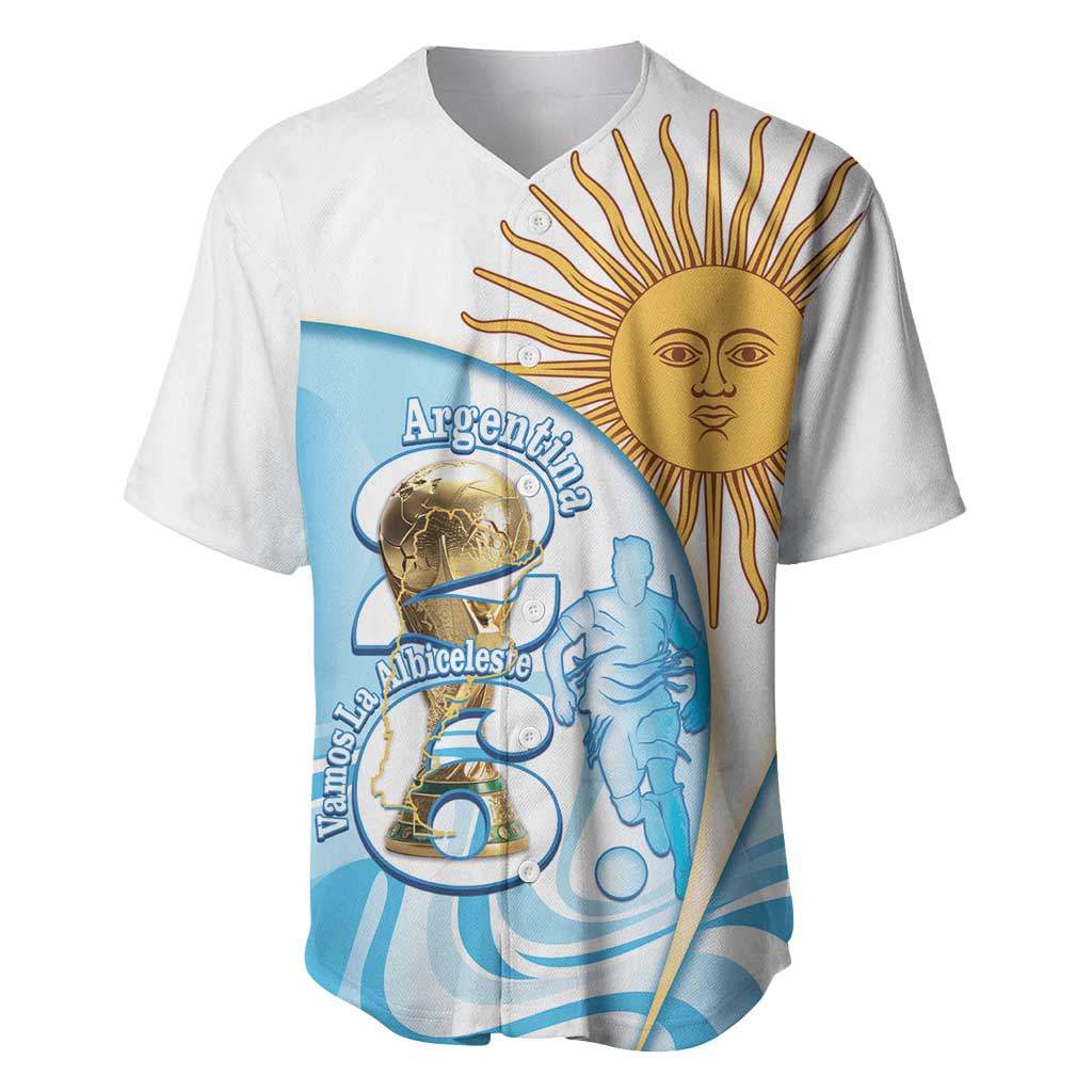 Argentina Football Personalized Baseball Jersey 2026 Trophy Vamos La Albiceleste - Wonder Print Shop