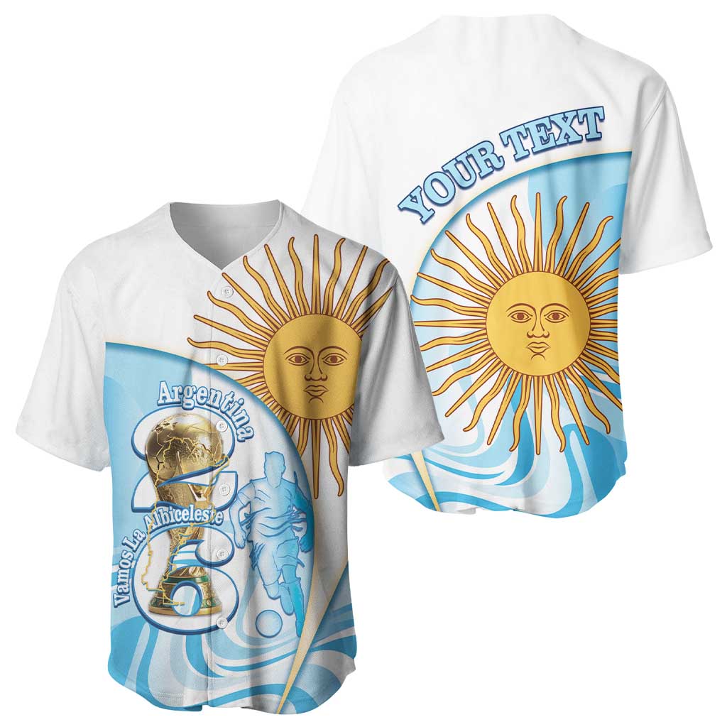 Argentina Football Personalized Baseball Jersey 2026 Trophy Vamos La Albiceleste - Wonder Print Shop