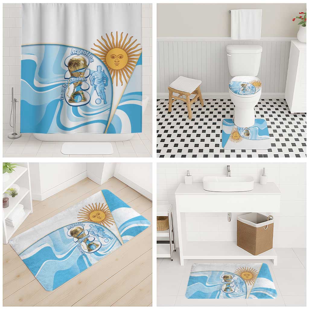 Argentina Football Bathroom Set 2026 Trophy Vamos La Albiceleste - Wonder Print Shop
