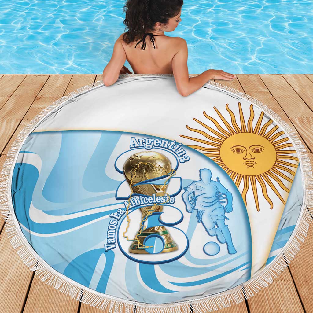 Argentina Football Beach Blanket 2026 Trophy Vamos La Albiceleste - Wonder Print Shop