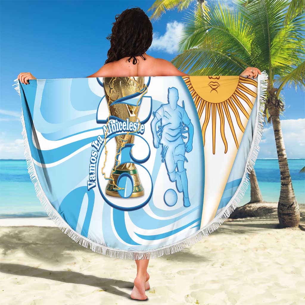 Argentina Football Beach Blanket 2026 Trophy Vamos La Albiceleste - Wonder Print Shop