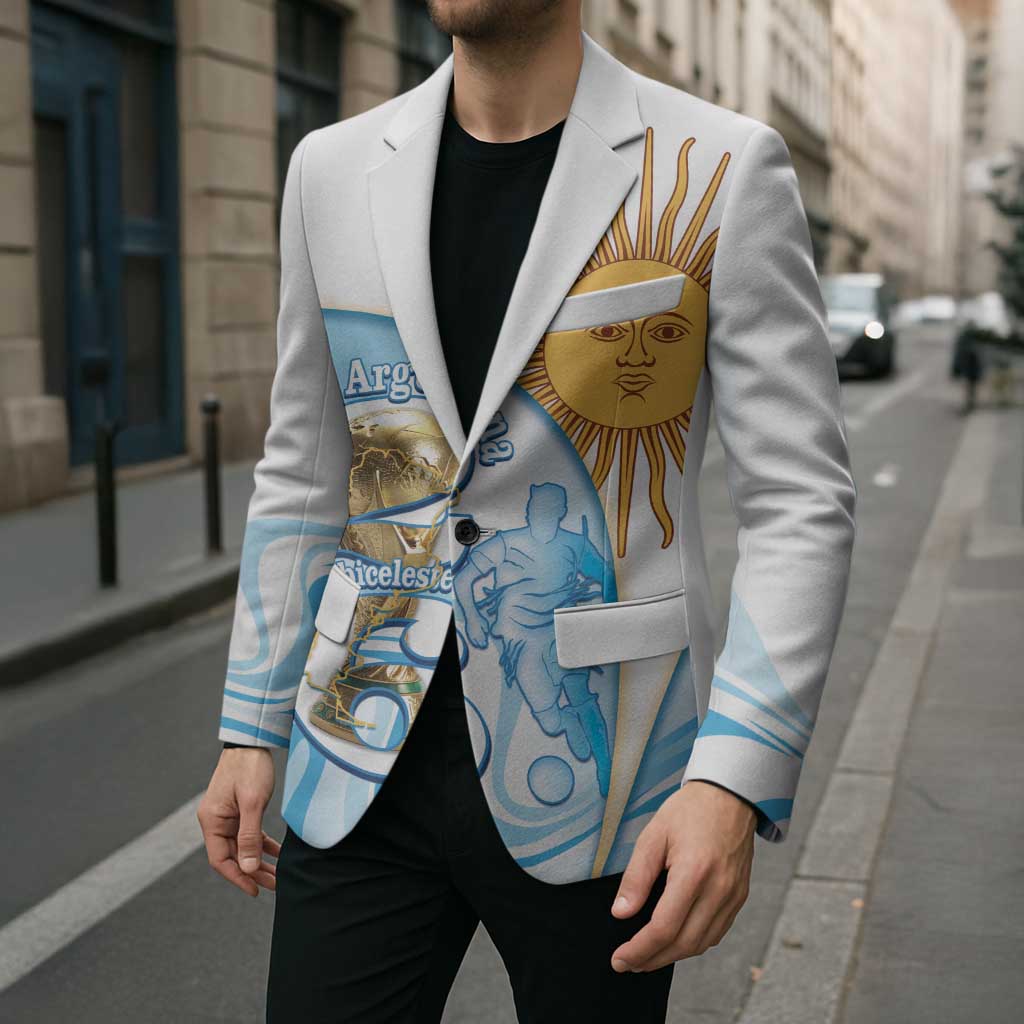 Argentina Football Personalized Blazer 2026 Trophy Vamos La Albiceleste - Wonder Print Shop