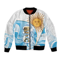 Argentina Football Personalized Bomber Jacket 2026 Trophy Vamos La Albiceleste - Wonder Print Shop