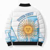 Argentina Football Personalized Bomber Puffer Jacket 2026 Trophy Vamos La Albiceleste - Wonder Print Shop