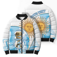 Argentina Football Personalized Bomber Puffer Jacket 2026 Trophy Vamos La Albiceleste - Wonder Print Shop